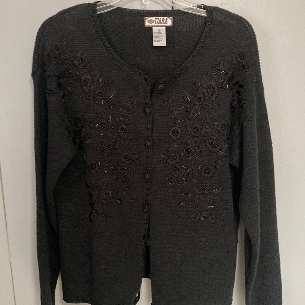 Tiara  black embellished cardigan size S
